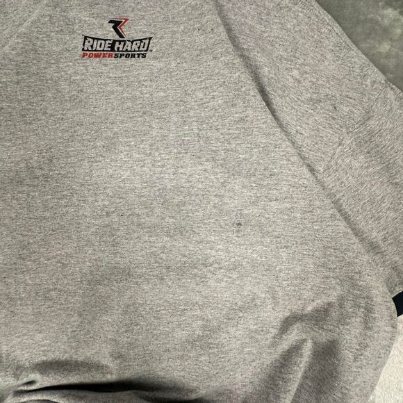 Vintage Ride Hard Power Sports Grey & Black Two-toned Big Logo Print T-shirt XXL - Picture 6 of 6